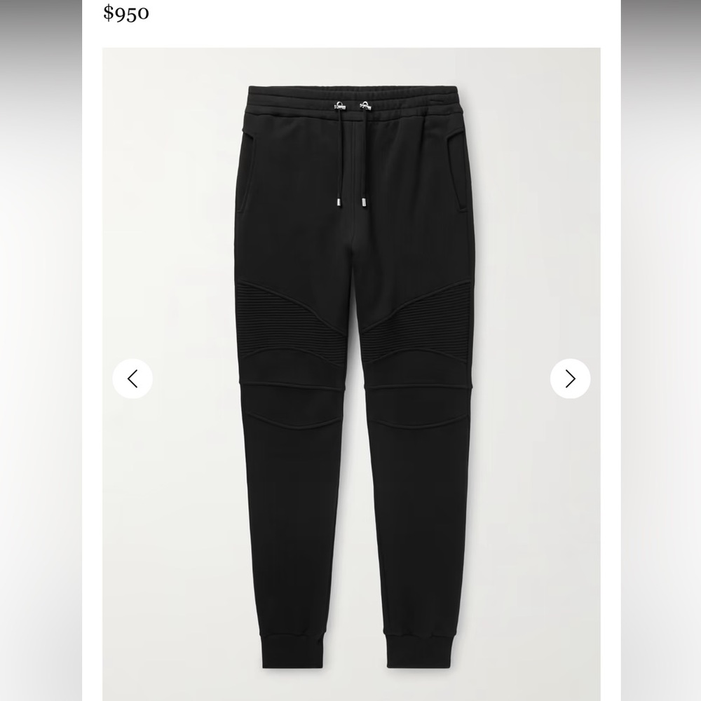Balmain Paris tapered ribbed joggers